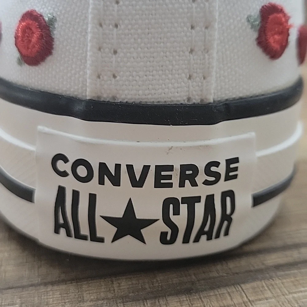 Converse White and Red High-Top Sneakers